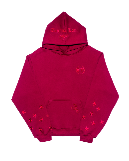 Royal Triad Collection: Regal Red Oversized Pullover Hoodie